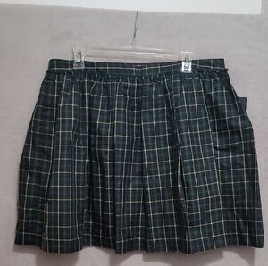 Tommy Hilfiger Navy Blue/Green Tartan Plaid Pleated Skirt Size 8